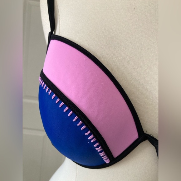 Victoria's Secret Purple Blue Stitched Fabulous Swim Top - Picture 3 of 8